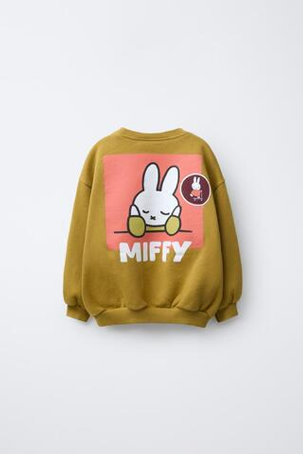 ZARA ТОЛСТОВКА С ПРИНТОМ MIFFY™ MERCIS BV ©, ОЛИВКОВЫЙ