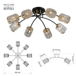 Люстра Rivoli Emanuelle 9101-308 8 * Е27 60 Вт модерн