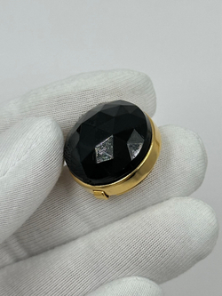 Накладка на пуговицу чёрная гранёная NONY