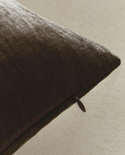 Zara Home наволочка декоративная из льна, коричневый, 40x60 см