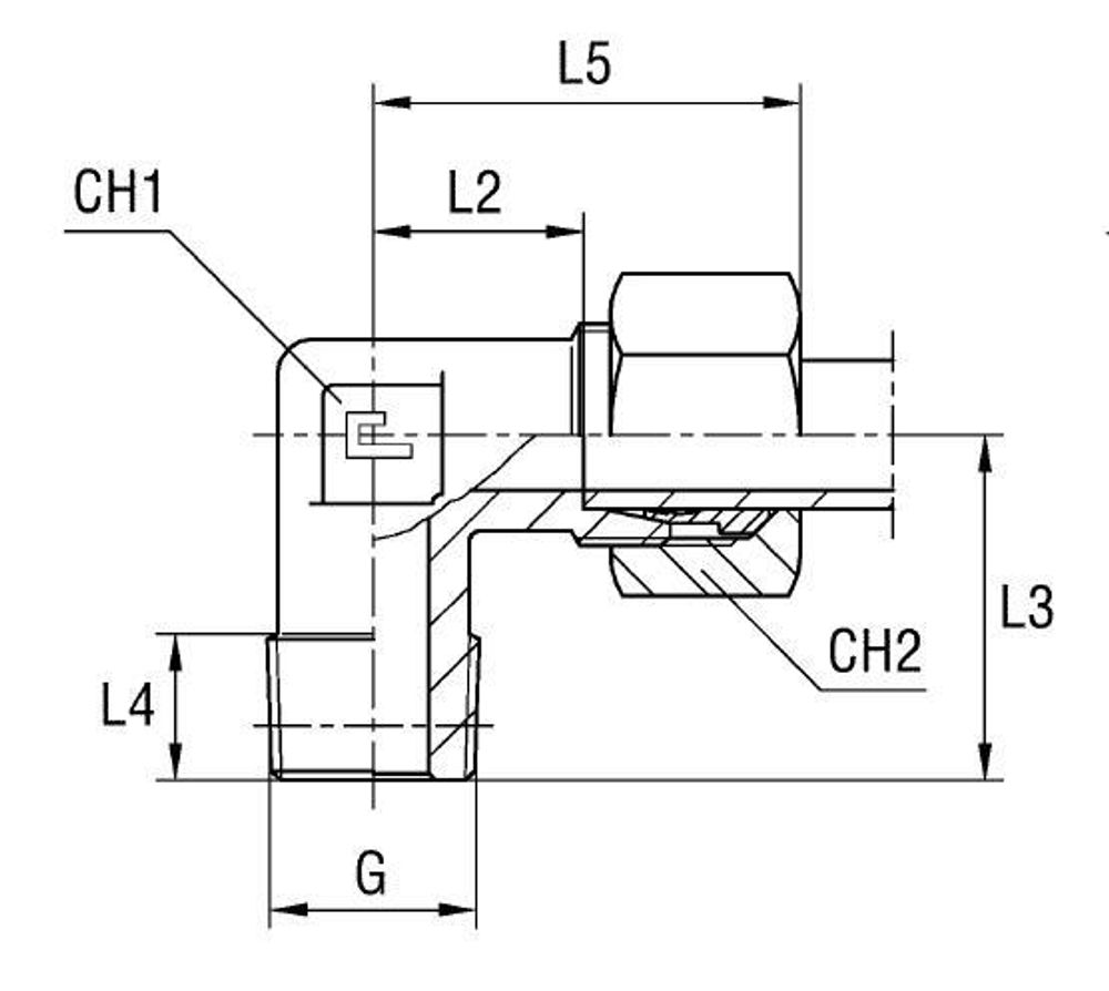 Штуцер FC90 DL22 BSPT 3/4&quot; (в сборе)