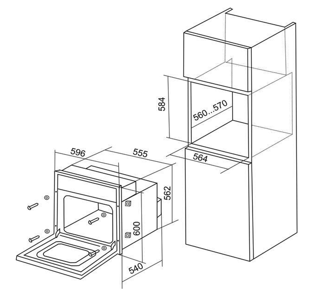 Электрический духовой шкаф Electronicsdeluxe 6009.02-012 (белое стекло,ручки пуш-ап)