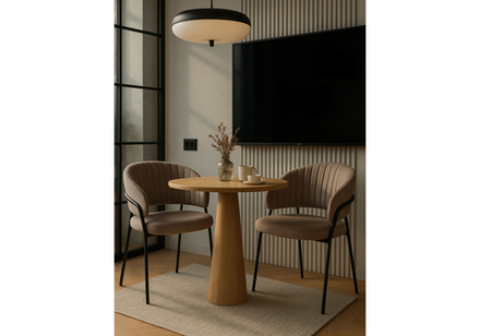 Стул на металлокаркасе Woodville Лео латте Brendy Smoke 04, черный, ножки черные