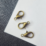 Замок карабин, античная бронза, бижутерный сплав, 12×6мм, штучно