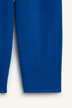 ZARA БРЮКИ ИЗ СМЕСИ ХЛОПКА СО СРЕДНЕЙ ПОСАДКОЙ, ВАСИЛЬКОВЫЙ