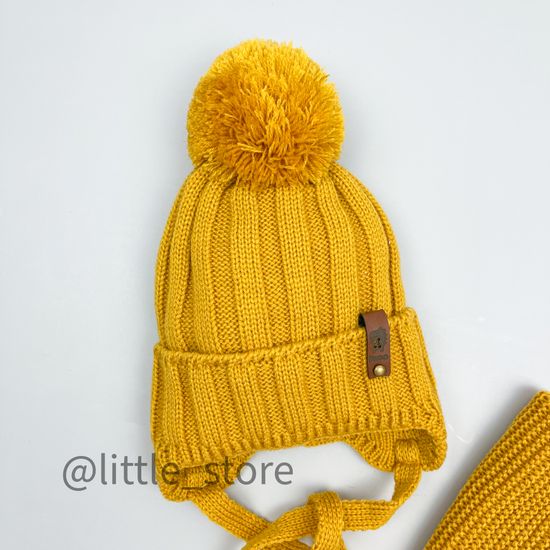 Шапка демисезонная, со снудом "Дино" горчица