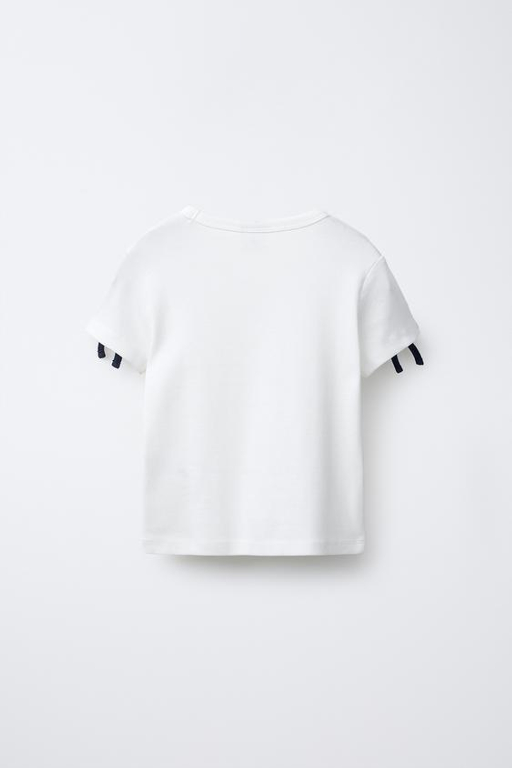 ZARA ФУТБОЛКА С ПОЛОСАМИ И БАНТАМИ, БЕЛЫЙ