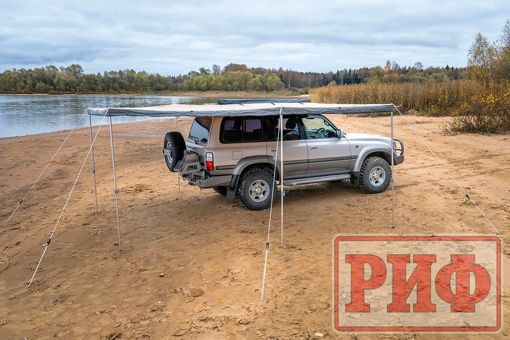 Маркиза автомобильная комбинированная (прямоугольная с веерной частью) 2,0х2,5 м (правая) РИФ