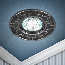 ST5 CH/BK Светильник ЭРА штампованный MR16,12V/220V, 50W черный/хром | Штампованные встраиваемые светильники