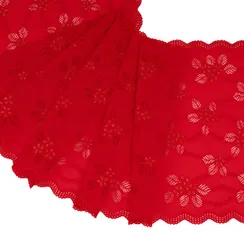 Кружево эластичное красное/золото 21 см