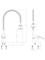 Смеситель Rossinka S35-26 для кухни с гибким изливом
