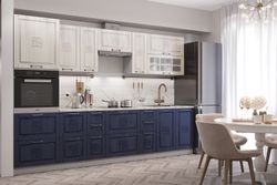 Модульный кухонный гарнитур «Тито» 3000 (Перламутр/Индиго)