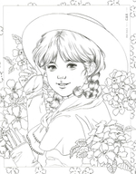 Poetry and girl. Coloring book