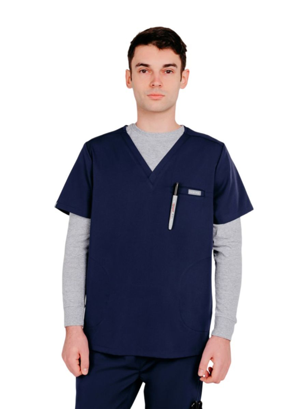 Топ медицинский мужской INDIFORM Frank, синий, S