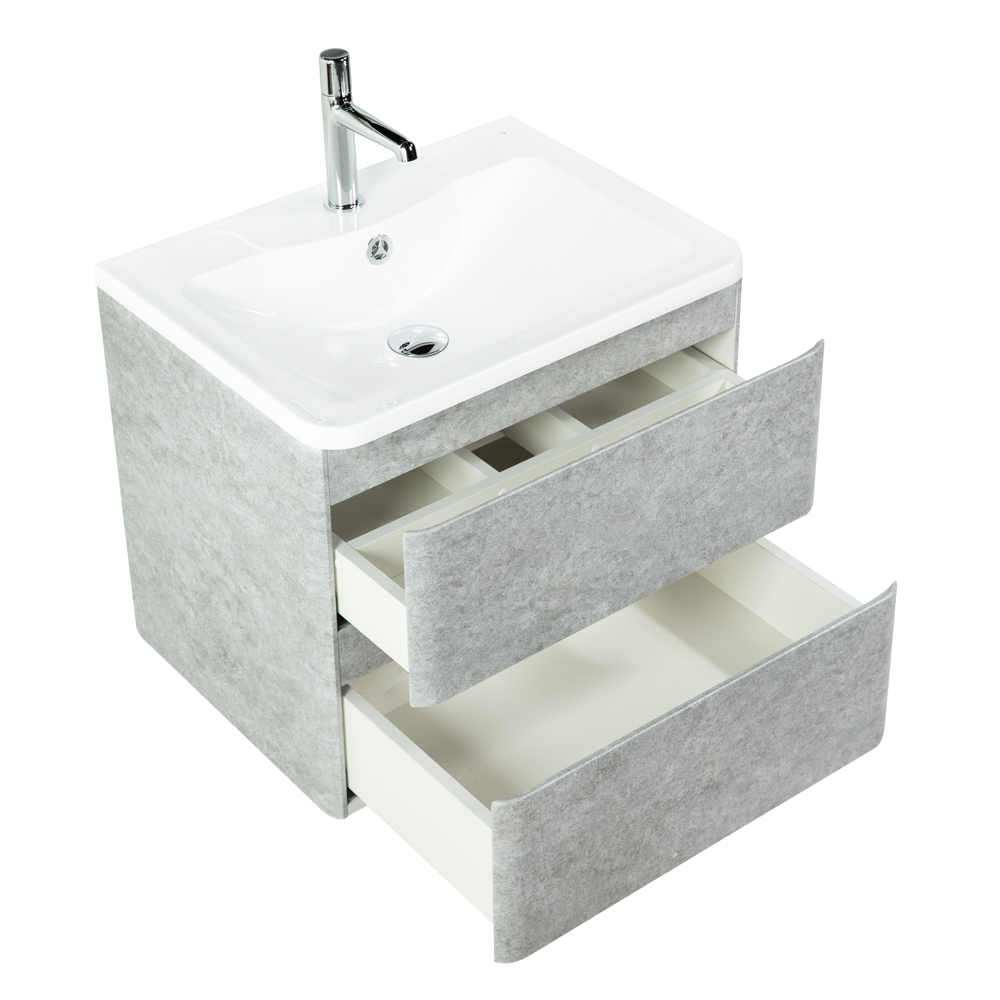 Тумба подвесная с раковиной BelBagno ALBANO-600-2C-SO-CVG Cemento Verona Grigio, раковина BB600/455-LV-MR-ALR