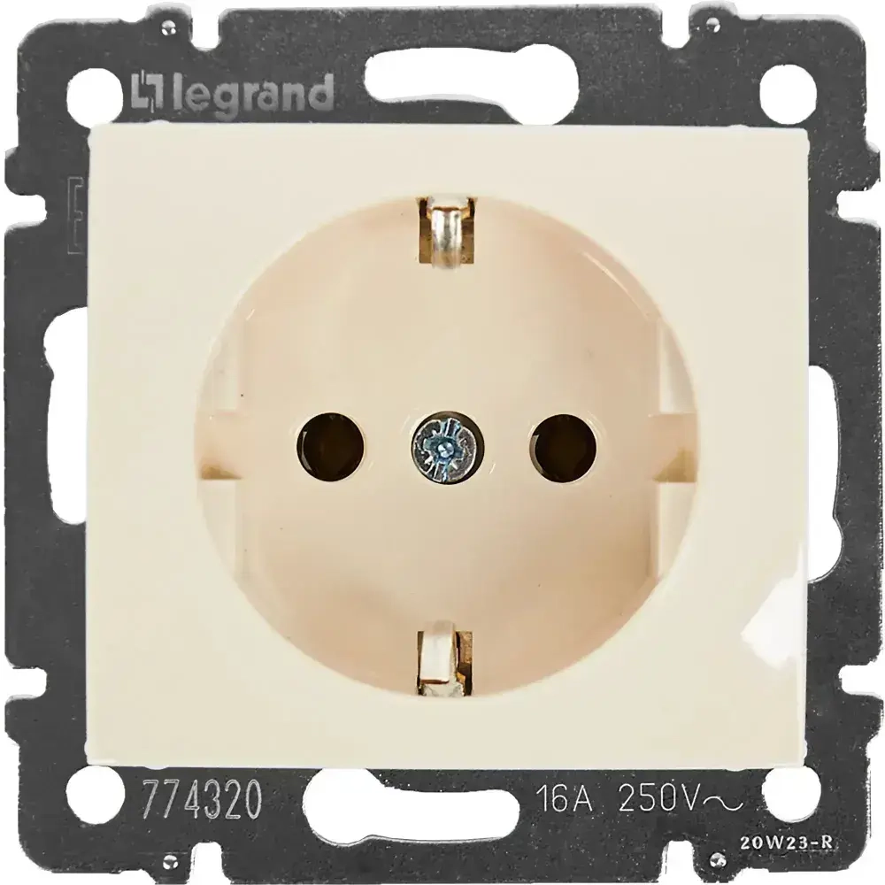 Розетка одинарная с заземлением Legrand Valena (скрытая установка) - Слоновая кость 10 шт