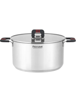 Кастрюля RONDELL RDS-1638 Stripes с крышкой 24 см, 5,2 л стальной