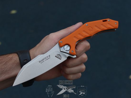Складной нож НОКС Мангуст-2 336-009406 c клинком из стали D2, рукоять G10