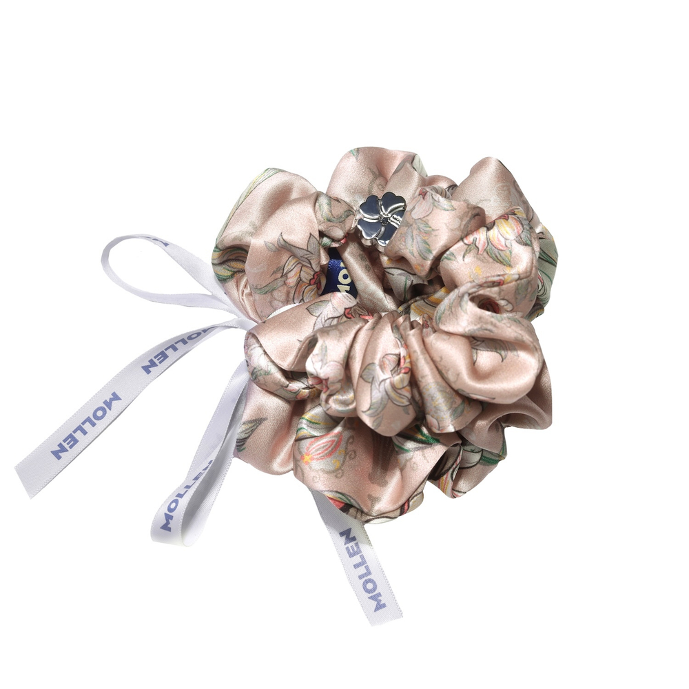 Комплект шелковых резинок для волос Mollen Лазоревый цветок пудровый