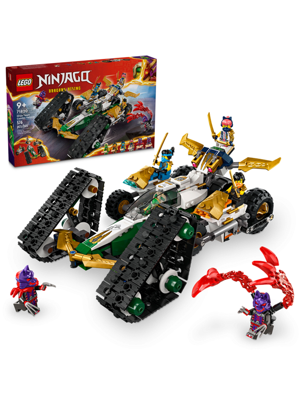 LEGO Ninjago 71820 Лего «Комбо-авто команды Ниндзя» — трансформации и битвы