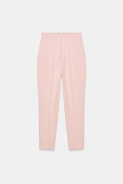 ZARA БРЮКИ С ВЫСОКОЙ ПОСАДКОЙ, РОЗОВЫЙ МЕЛАНЖ