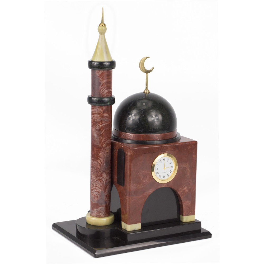 Часы "Мечеть" малая лемезит долерит 200х150х345 мм 5500 гр. R117891