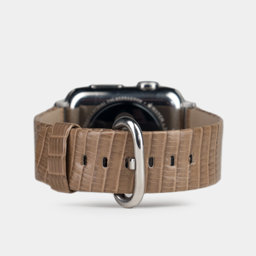 Ремешок для Apple Watch 40/41/42 mm из кожи ящерицы,  цвета кофе