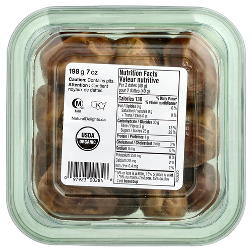 Natural Delights, органические финики суккари, 198 г (7 унций)