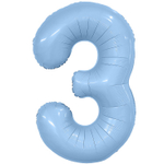 Шар фольгированный Цифра 3 101 см (Голубой)