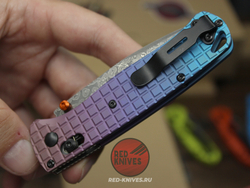 Нож Benchmade 535 Bugout Frag Titanium Damascus A+++ - разноцветный титан, клинок дамаск
