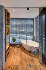 Смеситель для ванны Gessi 316, напольный, встраиваемый, с душевой лейкой, цвет Steel Brushed