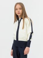 Кардиган на молнии для девочки в школу AT1069 молочный