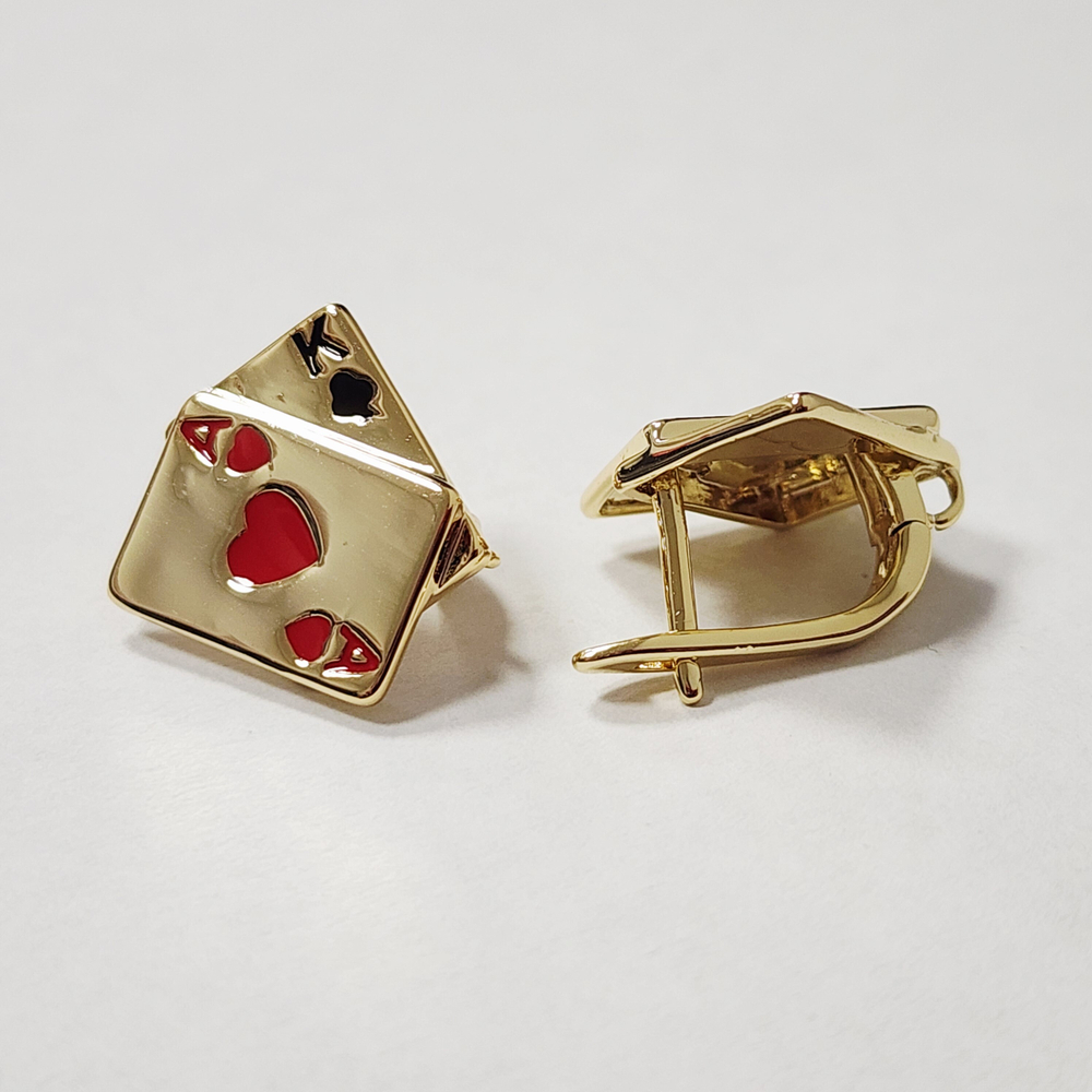 Ювелирные швензы (Карты), позолота, эмаль, люкс фурнитура ⭐️