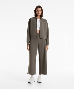 OYSHO Брюки широкого кроя в рубчик, угольный