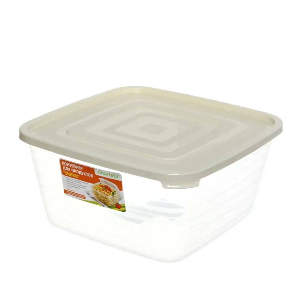 Контейнер пластиковый пищевой «Унико» 3л, квадратный С212