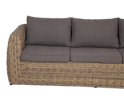 "Кальяри" диван из искусственного ротанга (гиацинт) трехместный, цвет соломенный