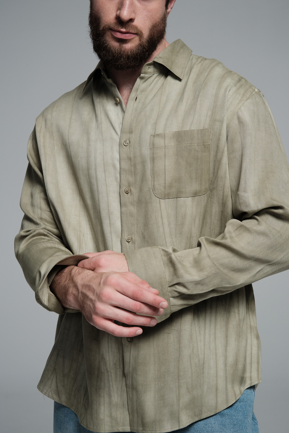 Рубашка | washed olive