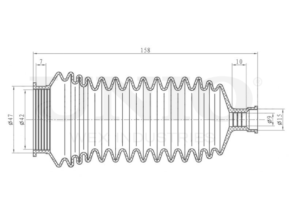Пыльник рулевой рейки (к-т) UNIO DUC-20001K