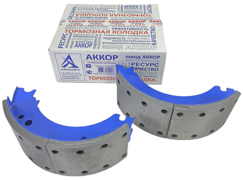 Колодка барабанного тормоза а/м КАМАЗ 53212, 5410, 54112, 55102, 5511 (толстый металл 3/5) (1шт.) АККОР