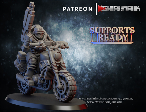 Genestealer Cults Atalan Jackals Байкер Генокульта №1 миниатюра для dnd, днд, pathfinder, фентези, Настольная игра, НРИ, Варгейм, РПГ