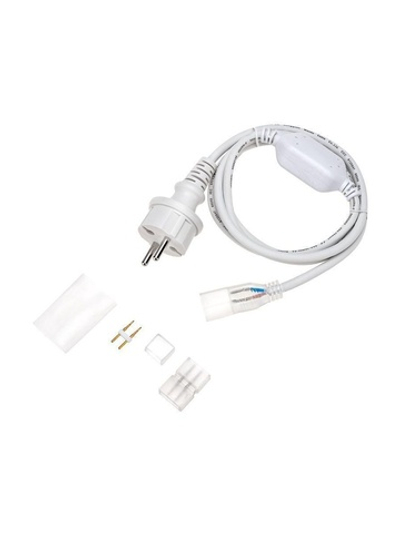 Набор установочный для одностороннего гибкого неона 8х16мм (шнур питания каучук с диодным мостом и вилкой заглушка переходная муфта игла) 1.5м Neon-Night 134-503
