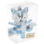 Ёлочная игрушка «Весёлый лисёнок» 8.8*5.5*13.5 см, Голубой