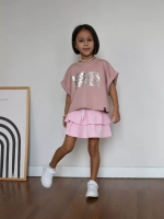 Футболка детская оверсайз укороченная с принтом