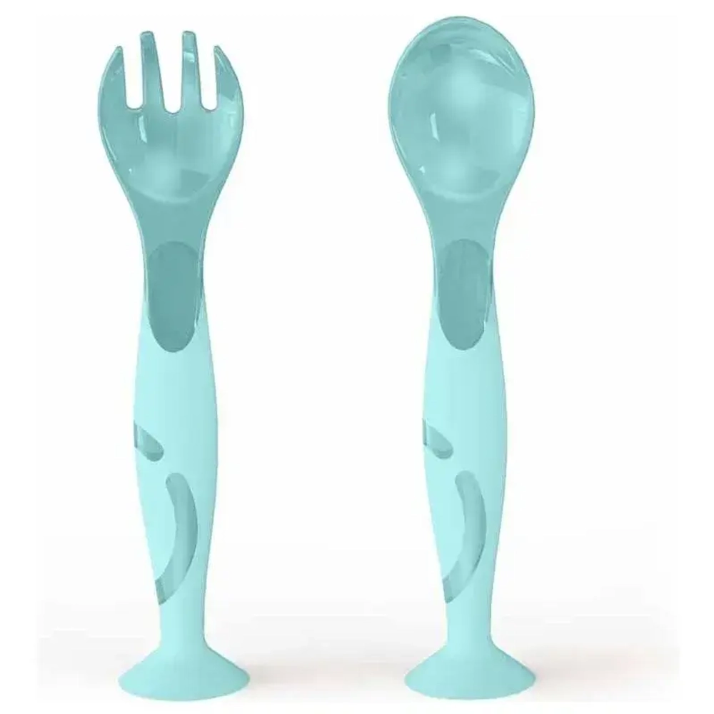 НАБОР: ЛОЖЕЧКА И ВИЛОЧКА НА ПРИСОСЕ (Зеленый)