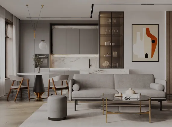 Обеденный стол New Island Ø120 см, белый камень