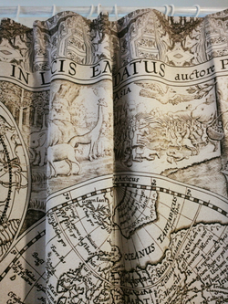 Комплект из двух штор «Orbis terrarum», по мотивам карты мира фламандского картографа Петра Планция, 1594