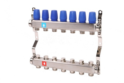 Коллекторная группа в сборе из нерж. стали 1" х 7 вых. Евроконус 3/4 MVI