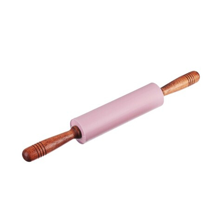 Скалка-ролик VETTA силиконовая 43*5см с деревянными ручками