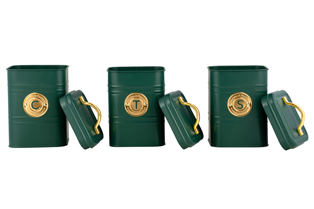 Набор банок для сыпучих продуктов 3шт 1.45л Maxwell&Williams Grandham зелёный