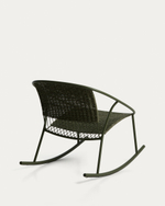 Уличное кресло-качалка Atrani из оцинкованной стали и зеленой веревки